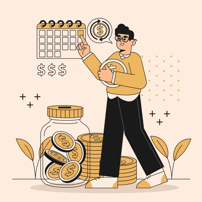 illustration showing earning and growth